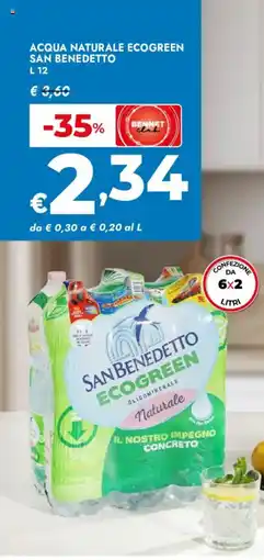 Bennet Acqua naturale Ecogreen San Benedetto offerta