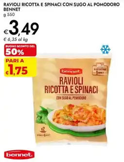 Bennet Ravioli ricotta e spinaci bennet offerta