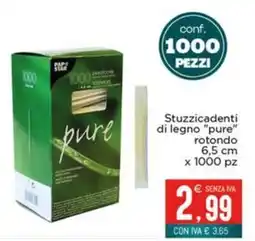 Altasfera Stuzzicadenti di legno pure offerta
