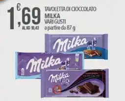 Iper Romagnolo Tavoletta di cioccolato Milka vari gusti offerta