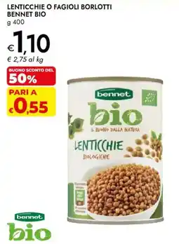 Bennet Lenticchie o fagioli borlotti Bennet Bio offerta