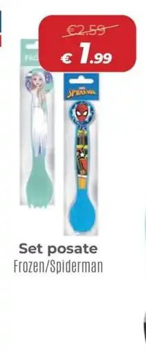 Ideal Bimbo Set posate Frozen/Spiderman offerta