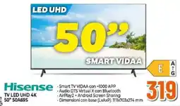 Expert Hisense TV LED UHD 4K 50" 50A69S offerta