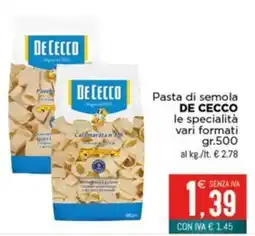 Altasfera Pasta di semola DE CECCO offerta