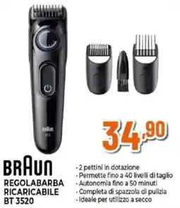 Expert Braun regolabarba ricaricabile BT 3520 offerta