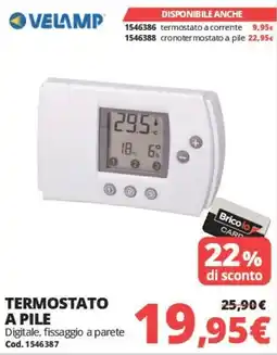 Brico Io Termostato a pile Velamp offerta