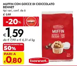 Bennet Muffin con gocce di cioccolato Bennet offerta