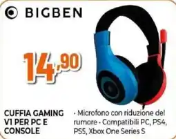 Expert Bigben cuffia gaming v1 per pc e console offerta