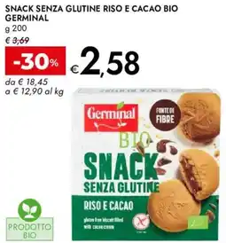 Bennet Snack senza glutine riso e cacao bio Germinal offerta