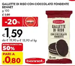 Bennet Gallette di riso con cioccolato fondente Bennet offerta