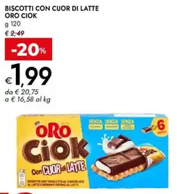Bennet Biscotti con cuor di latte Oro Ciok offerta