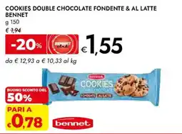 Bennet Cookies double chocolate fondente al latte Bennet offerta