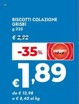 Bennet Biscotti colazione Grisbi offerta