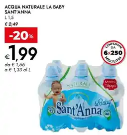 Bennet Acqua naturale la Baby Sant'Anna offerta