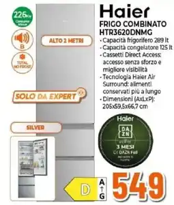 Expert Haier frigo combinato HTR3620DNMG offerta