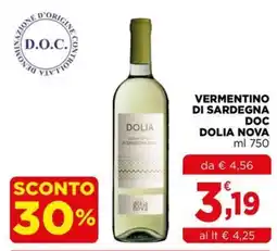Gran mercato Vermentino di Sardegna DOC Dolia Nova offerta