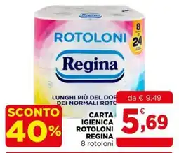 Gran mercato Carta igienica rotoloni Regina offerta