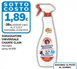Basko Sgrassatore universale Chante Clair offerta
