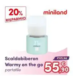 B di Bimbi Scaldabiberon Warmy on the go portatile miniland offerta