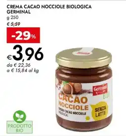 Bennet Crema cacao nocciole biologica Germinal offerta