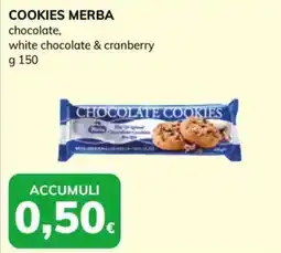 Basko Cookies Merba chocolate, white chocolate & cranberry offerta