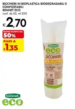 Bennet Bicchieri in bioplastica Bennet eco offerta