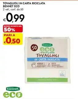 Bennet Tovaglioli in carta riciclata Bennet Eco offerta