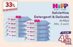 B di Bimbi HiPP Baby Care Salviettine Detergenti & Delicate offerta
