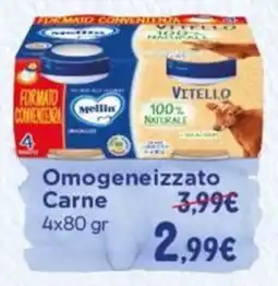 B di Bimbi Omogeneizzato Carne Mellin offerta
