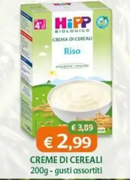 B di Bimbi HiPP Biologico Crema di Cereali Riso offerta