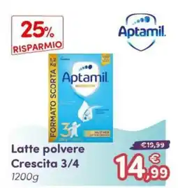 B di Bimbi Latte polvere Crescita 3/4 Aptamil offerta