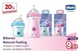 B di Bimbi Biberon Natural Feeling chicco offerta