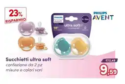 B di Bimbi Succhietti ultra soft Philips Avent offerta