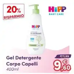 B di Bimbi HiPP Gel Detergente Corpo Capelli offerta