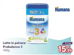 B di Bimbi Humana Latte in polvere Probalance 3 offerta