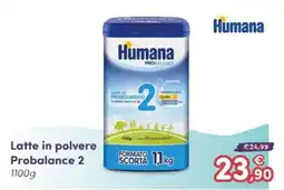 B di Bimbi Humana Latte in polvere Probalance 2 offerta