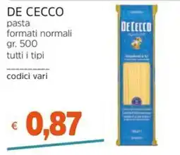 Stop&Shop De Cecco pasta offerta
