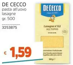 Stop&Shop De Cecco pasta all'uovo lasagne offerta