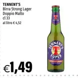 Hurrà Tennent's Birra Strong Lager Doppio Malto offerta
