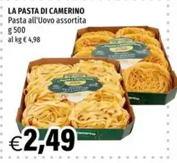 Hurrà La Pasta di Camerino Pasta all'Uovo assortita offerta