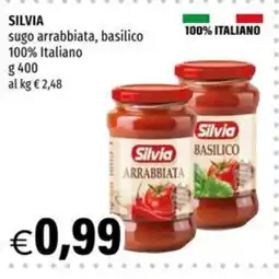 Hurrà Silvia sugo arrabbiata, basilico offerta