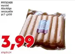 MEGA Pfitscher wurstel Alto Adige senza pelle offerta