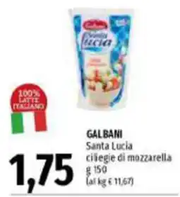 Emi Supermercati Galbani Santa Lucia ciliegie di mozzarella offerta
