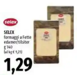 Emi Supermercati Selex formaggi a fette edamer/tilsiter offerta