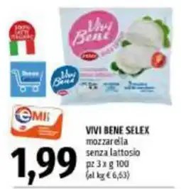Emi Supermercati Vivi Bene Selex mozzarella senza lattosio offerta