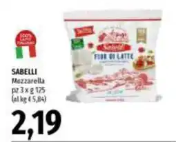 Emi Supermercati Sabelli Mozzarella offerta