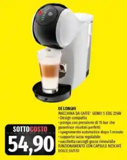 Emi Supermercati De'Longhi macchina da caffè genio s edg 226w offerta