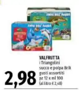 Emi Supermercati Valfrutta i Triangolini succo e polpa Brik offerta