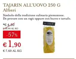 Eataly Tajarin all'uovo Alfieri offerta