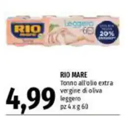 Emi Supermercati RIO MARE Tonno all'olio extra vergine di oliva leggero offerta